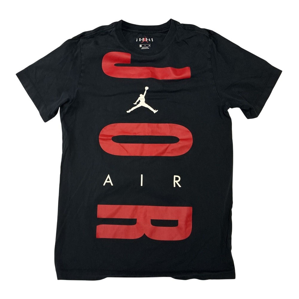Jordan Air Jumpman Mens Graphic T-Shirt Black Red White‎ Cotton Small